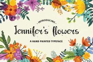 Jennifer s Flowers Font for Crafters